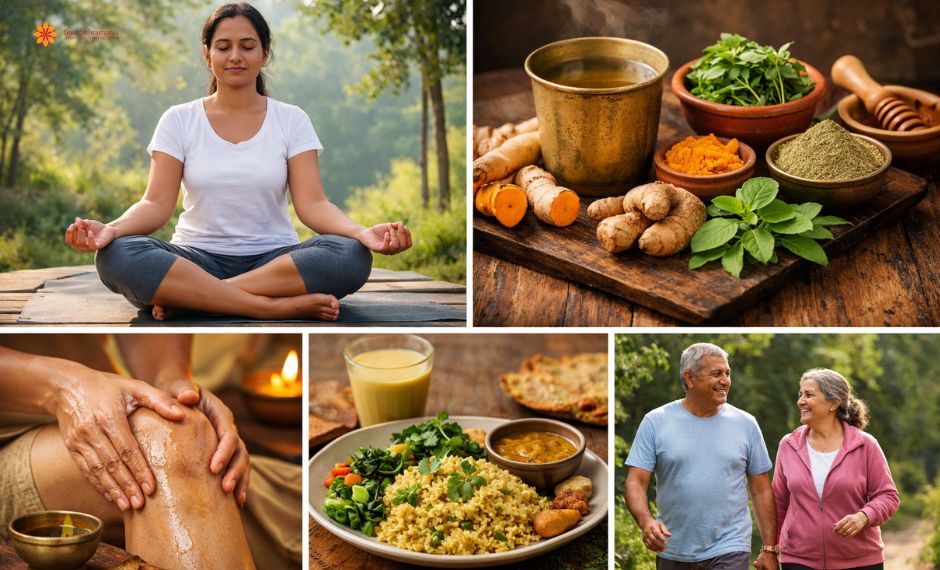 Ayurvedic knee pain treatment in Calicut with herbal remedies and exercises" "Healthy lifestyle habits for knee pain relief using Ayurveda"